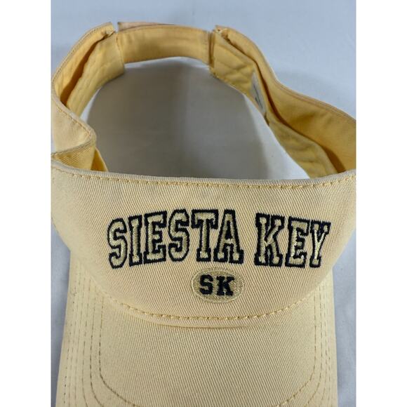 Siesta Key Davidson Drugs Yellow Cotton Visor Hat Adjustable Florida Golf Tennis - Picture 2 of 3